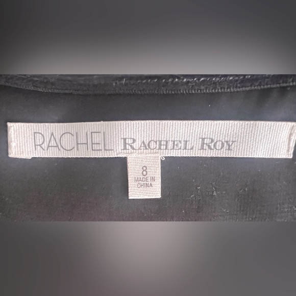 RACHEL ROY BLACK AND IVORY SATIN STRAPLESS JUMPSUIT - Picture 9 of 10